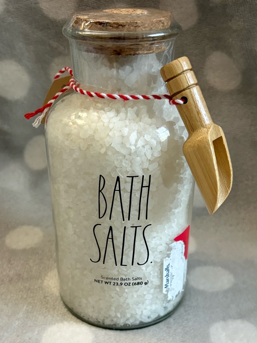 Rae Dunn Eucalyptus Bath Salts in Glass Jar with Scoop - NEW